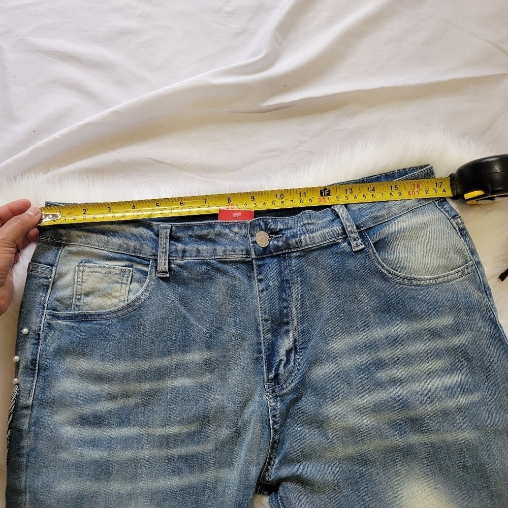 Elegant Light Blue Straight Jeans - Picture 7 of 13